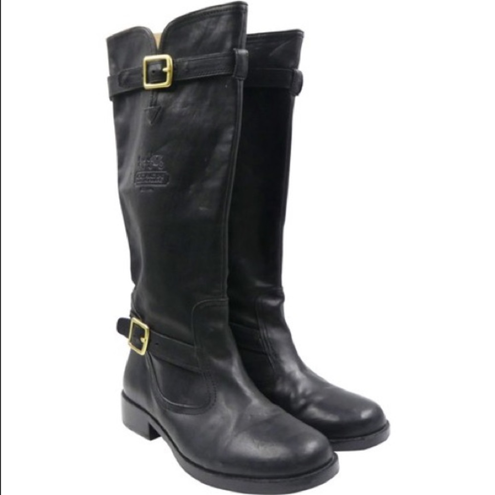 Coach Black Leather Whitley with Buckles